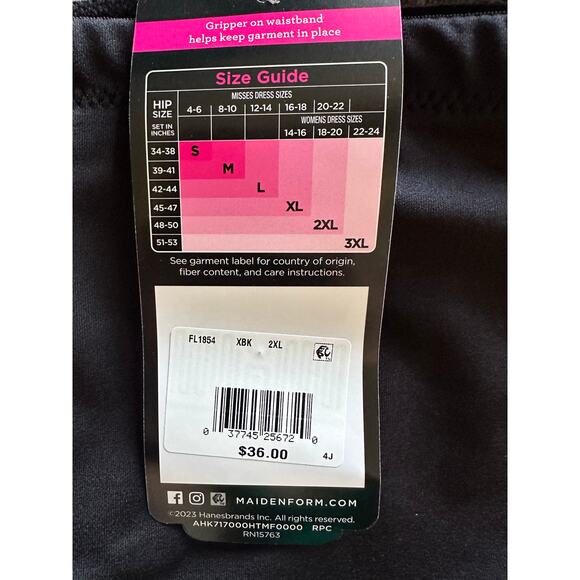 NWT Maidenform Womens Black Firm Control High Waist Shapewear Briefs Size XXL - Picture 4 of 4